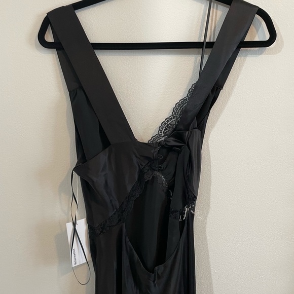 Reformation Chania Silk Dress - Black M - Picture 8 of 9